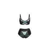 Subblime - 955564 Grünes Lackleder - Netz - Zipper - Bh - Set L/Xl