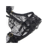 Subblime - 957483 Conjunto Sujetador Y Liga De Encaje Negro S/M |