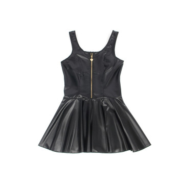 Subblime - 957674 Vestido De Cuero Con Cremallera De Corazón Negro