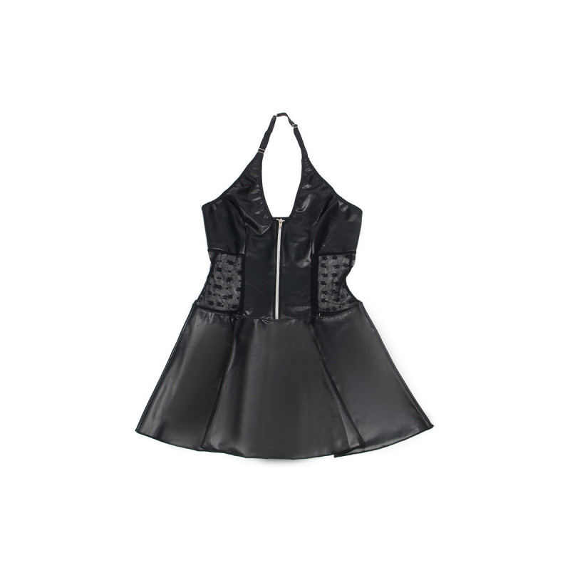 Subblime - 957704 Vestido De Cuero Con Cremallera Y Encaje Negro