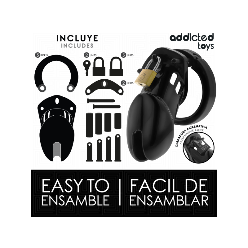 Addicted Toys Locked - Obsidian Hold Jaula Para Pene Talla M |