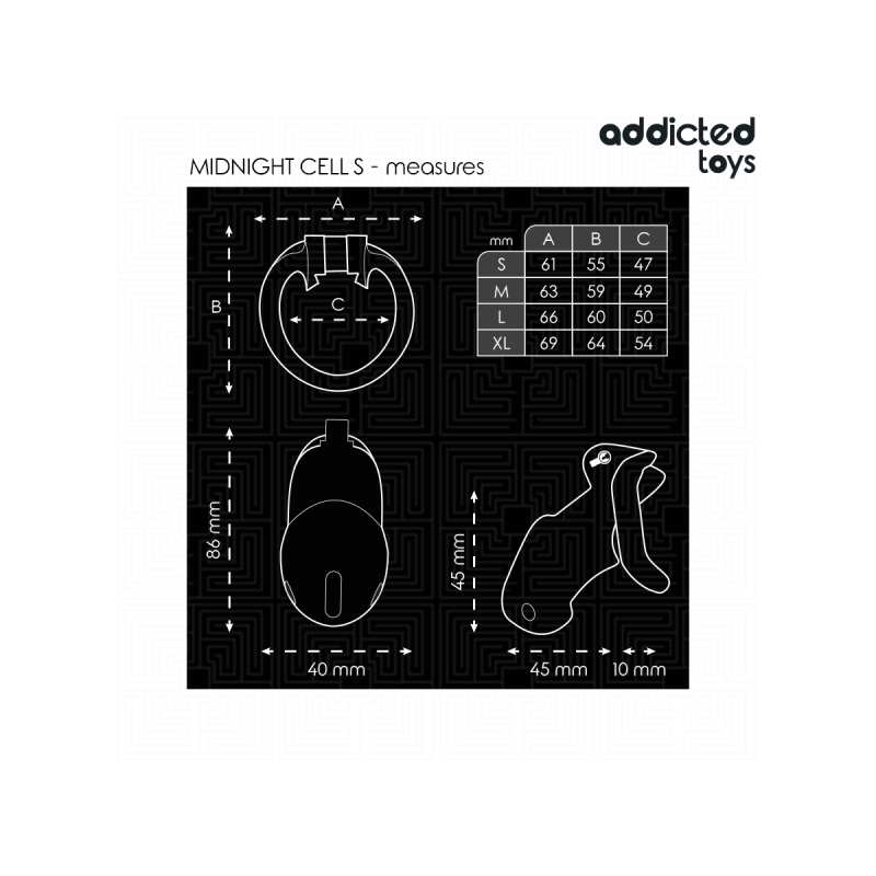 Addicted Toys Locked - Mindnight Cell Cage À Pénis Taille S |