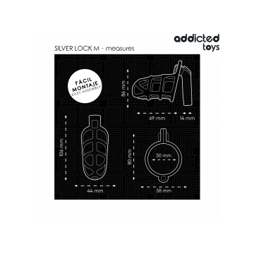 Addicted Toys Locked - Silver Lock Jaula Para Pene De Metal Talla M