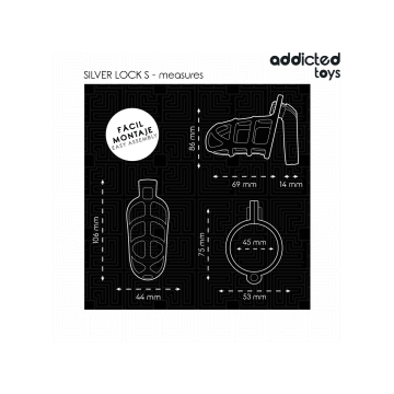 Addicted Toys Locked - Silver Lock Jaula Para Pene De Metal Talla S
