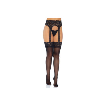 LEG AVENUE - OPAQUE GARTERBELT STOCKING ONE SIZE - LEG AVENUE HOSIERY…