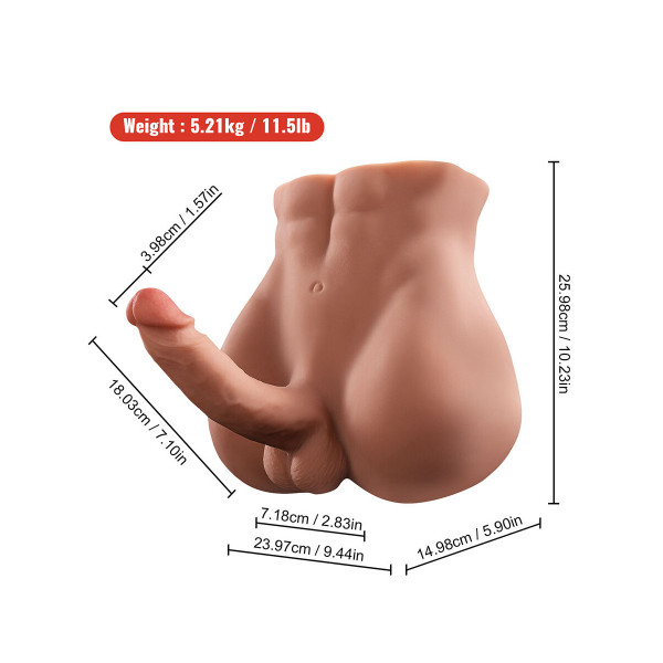 XISE - BERTLETT DILDO ASS MASTURBADOR DILDO Y ANO REALÍSTICO POSICIÓN FRONTAL CON THRUSTING 18 CM