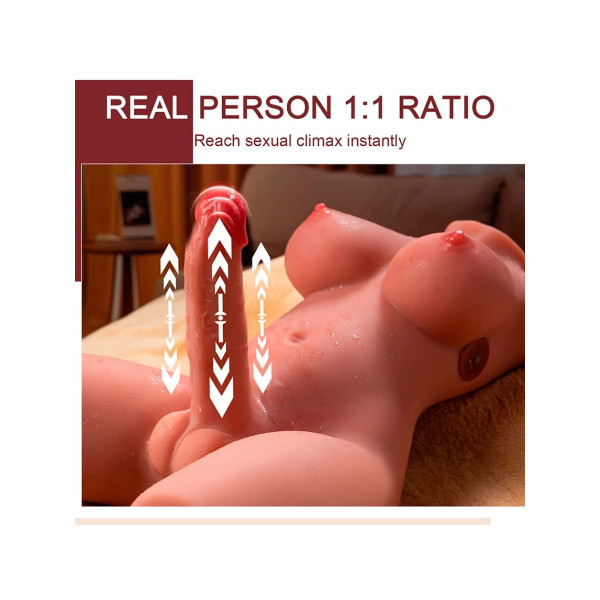 XISE - MIAH LADY BOY TORSO FEMENINO CON DILDO CON VIBRACIÓN Y THRUSTING 55 CM