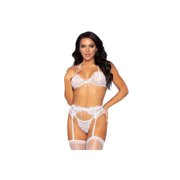 Leg Avenue - Dreiteiliges Set Bh, Strumpfgürtel Und G - String L |