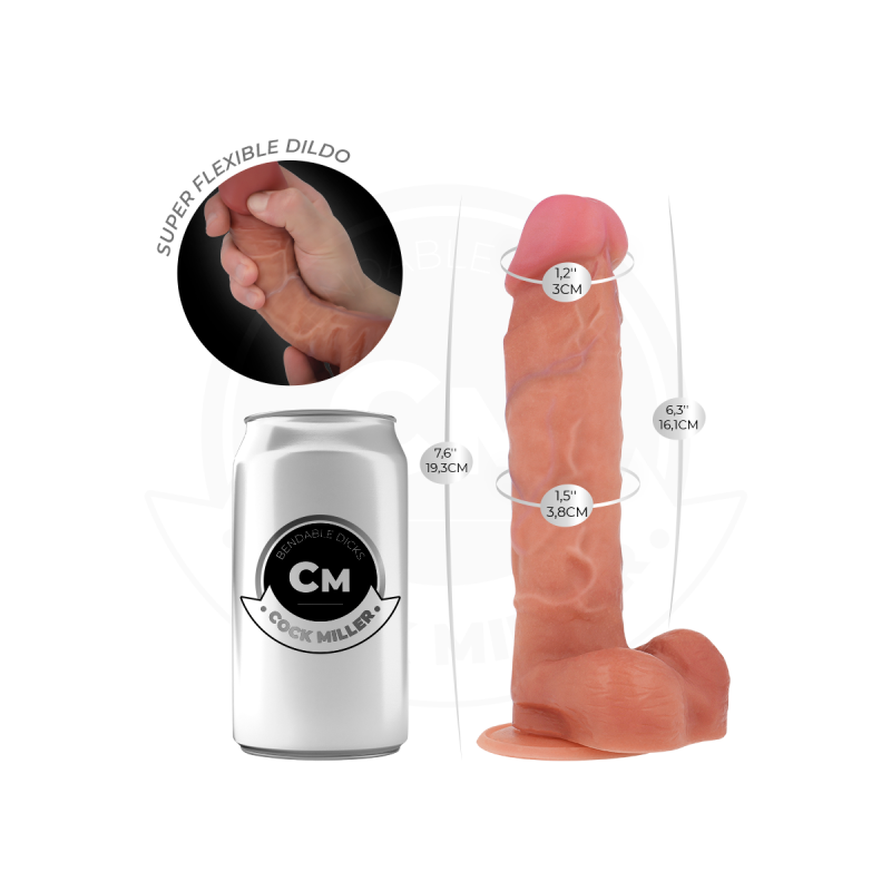 COCK MILLER - HYPERREALISTIC ARTICULABLE DILDO 19.3 CM - Realistic pe…