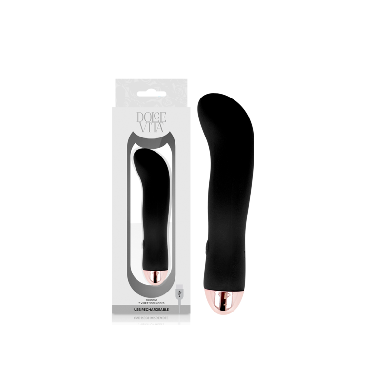 Dolce Vita - Vibratore Ricaricabile Due Nero 7 Velocità | Vybes.it