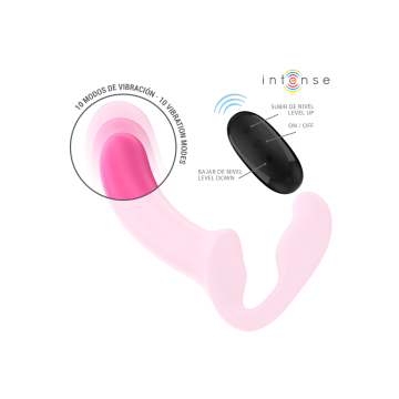 Intense - Amy Vibrador Doble 20 Cm Rosa Control Remoto | Vybes.it