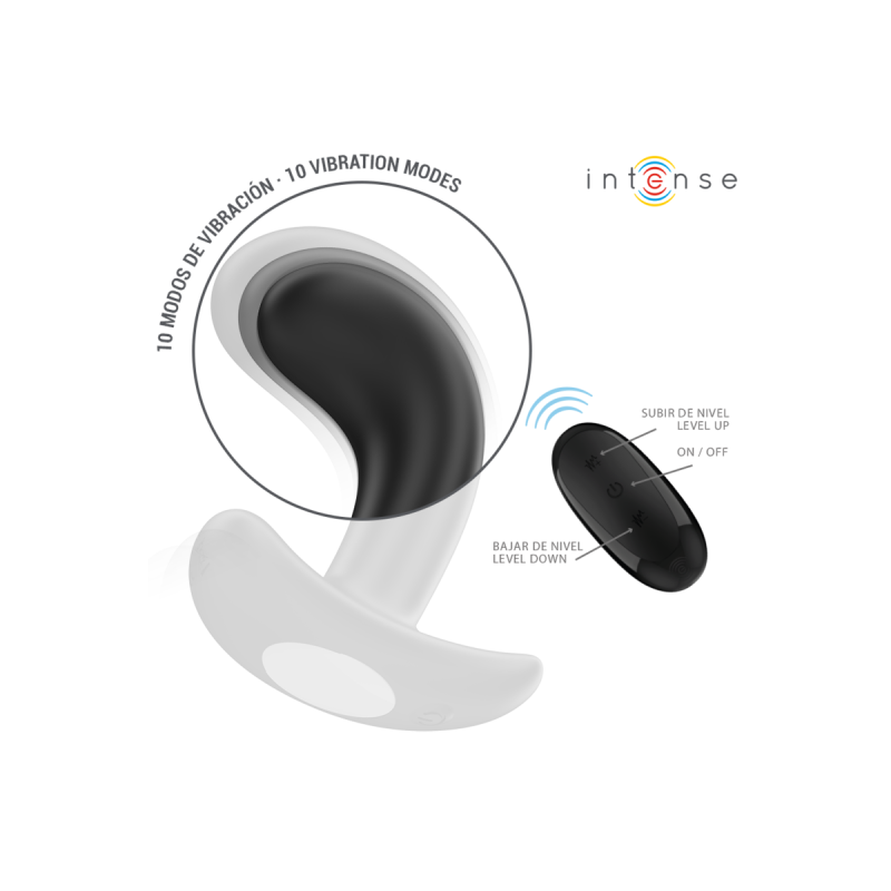 Intense - Chandler Anal Plug 10 Vibrations Noir Télécommande |