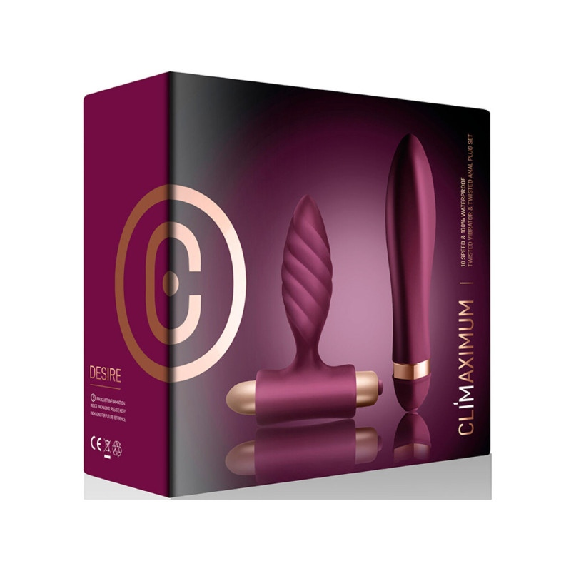Climaximum - Kit Desire Vibrateur Torsadé + Plug Anal | Vybes.it