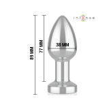 Intense - Plug Anal Vibrant En Métal Avec Lumières Led Et