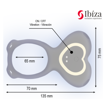 IBIZA - VIBRADOR PARA PAREJAS FORMA DE BRAGUITA CORAZÓN CONTROL REMOTO