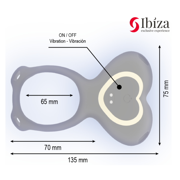 IBIZA - VIBRADOR PARA PAREJAS FORMA DE BRAGUITA CORAZÓN CONTROL REMOTO