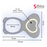 IBIZA - VIBRADOR PARA PAREJAS FORMA DE BRAGUITA CORAZÓN CONTROL REMOTO
