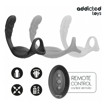 ADDICTED TOYS - ANELLO PER IL PENE PROSTATICO DOPPIO CON TELECOMANDO