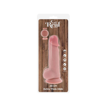 Get Real - Pene Realístico Deluxe Con Testículos Extra Grueso 20 Cm