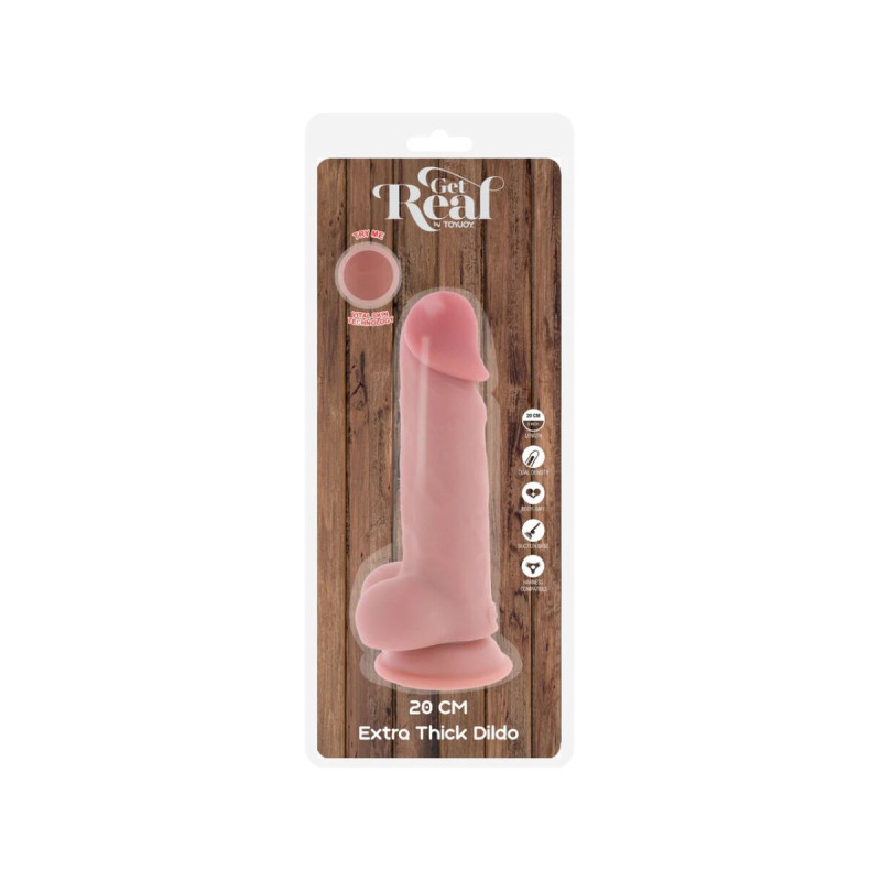 Get Real - Pene Realístico Deluxe Con Testículos Extra Grueso 20 Cm