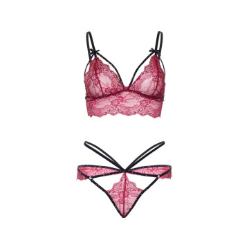 Leg Avenue - 81623 Set Sujetador + Tanga Burdeos Talla M | Vybes.it
