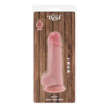 GET REAL - PÉNIS RÉALISTE DE LUXE AVEC TESTICULES EXTRA ÉPAIS DE 31 CM