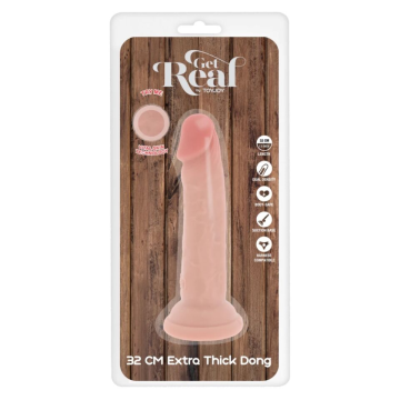 GET REAL - PÉNIS DE LUXE ÉPAIS DOUBLE DENSITÉ EN TPE 32 CM