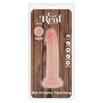 GET REAL - DELUXE THICK DOUBLE-DENSITY TPE DONG 35.5 CM