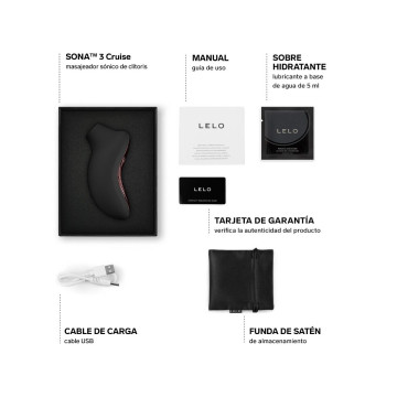 Lelo - Sona 3 Cruise Sonic Klitoralsager Schwarz | Vybes.it