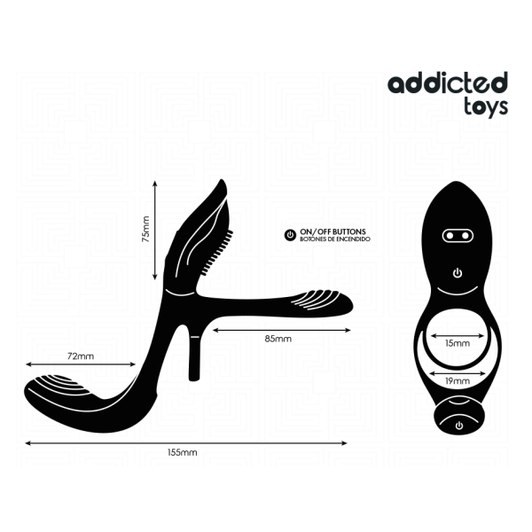 ADDICTED TOYS - DOPPIO ANELLO PER PENE CON STIMOLATORE CLITORIDEO
