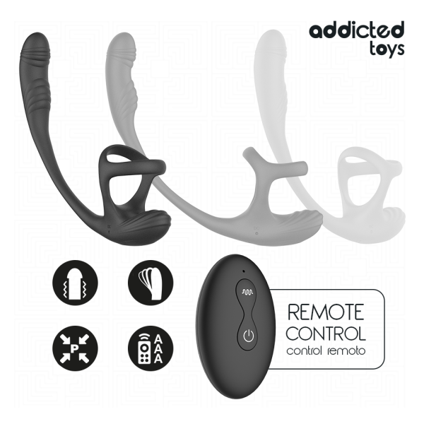 ADDICTED TOYS - ANAL PLUG WITH VIBRATION AND 360º WAVING AND TESTICLE STIMULATOR