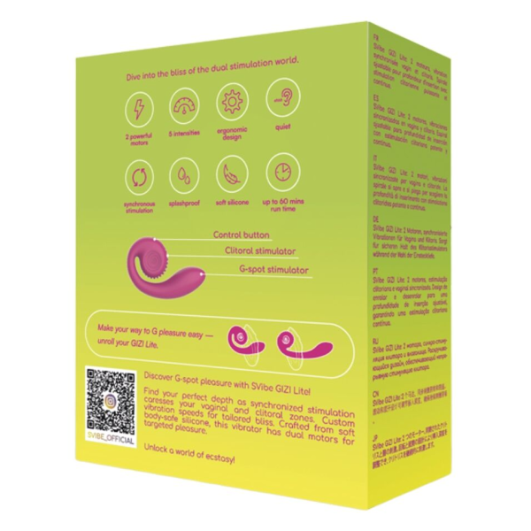 SNAIL VIBE - GIZI LITE VIBRADOR DUAL PUNTO G Y CLÍTORIS ROSA