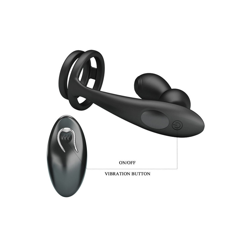 Mr Play - Anillo Para Pene Con Plug Anal Con Vibración Control