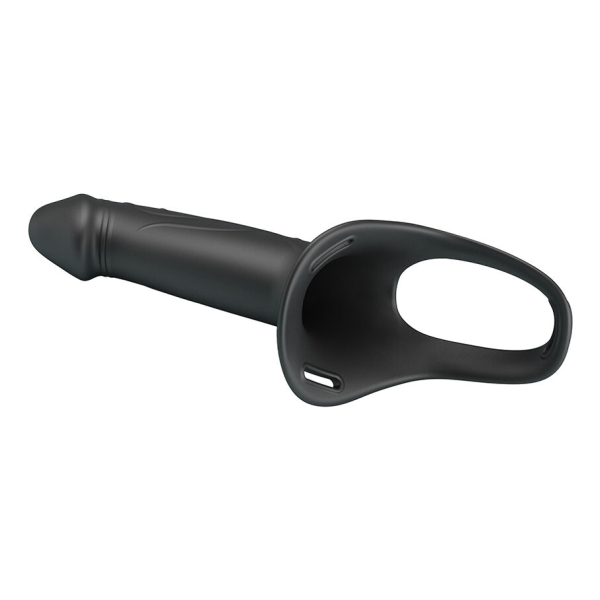 PRETTY LOVE - LONDON UNIVERSAL HARNESS MIT SILIKON-STRAP-ON-DILDO SCHWARZ 16,8 CM