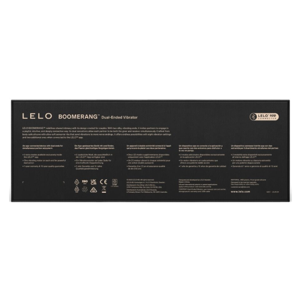 LELO - BOOMERANG VIBRATEUR À DOUBLE EXTRÉMITÉ CERISE