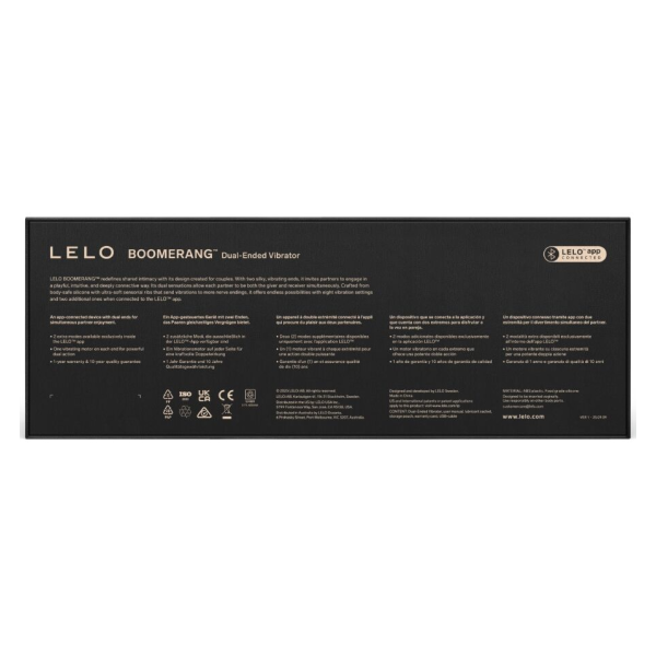 LELO - BOOMERANG VIBRATEUR À DOUBLE EXTRÉMITÉ VIOLET