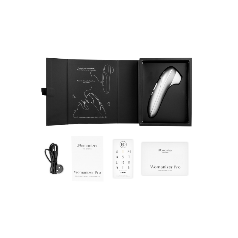 Womanizer - Stimulateur Clitorial Vibrant Pro Gris Argenté |