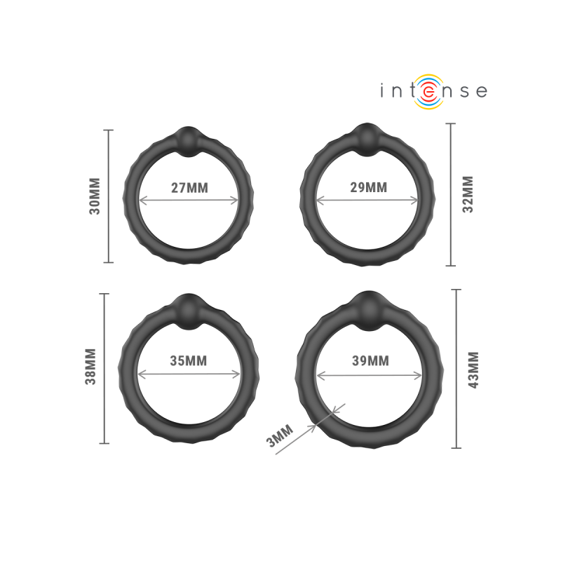 INTENSE - MICHIEL SET MIT 4 PENISRINGEN MODELL 10 - INTENSE FOR HIM -…