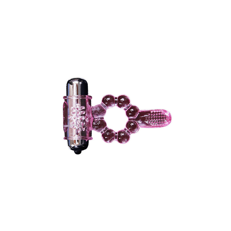 Baile - Anillo Silicona 10 Ritmos Lengua Con Vibración Rosa |