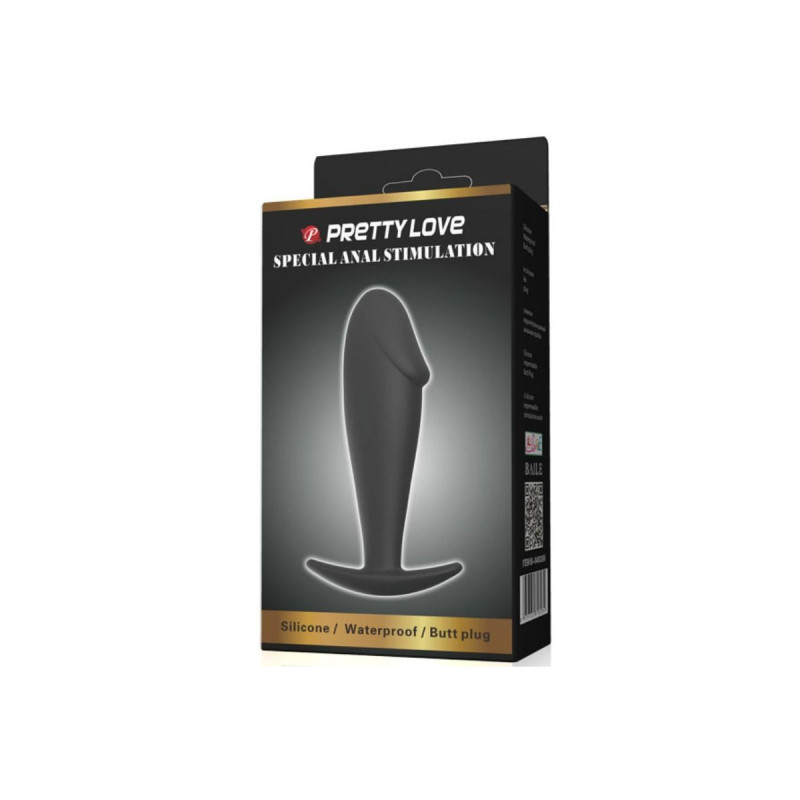 Pretty Love - Plug Anal Forme De Pénis En Silicone Noir | Vybes.it