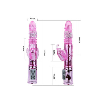 Baile - Vibrador Recargable Con Rotacion Y Estimulador Throbbing