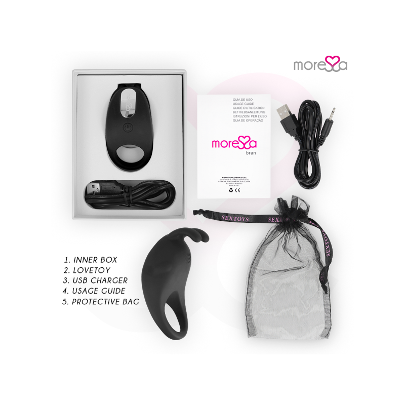 Moressa - Brad Premium Silicone Recargable Negro | Vybes.it