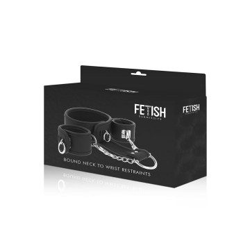 Fetish Submissive - Collier Et Menottes En Cuir Végan Avec Doublure