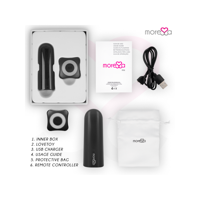 Moressa - Nix Potente Vibrador Multi Juegos Control Remoto Negro |