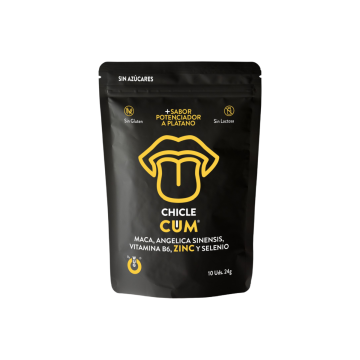 WUG CUM – Chicle funcional con sabor a plátano para potenciar la fertilidad, vitalidad y energía masculina