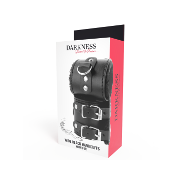 Darkness - Esposas Cuero Con Forro Ajustables Negro | Vybes.it