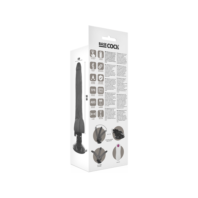 Basecock - Artikulierbarer Vibrator Mit Fernbedienung Schwarz 18.5