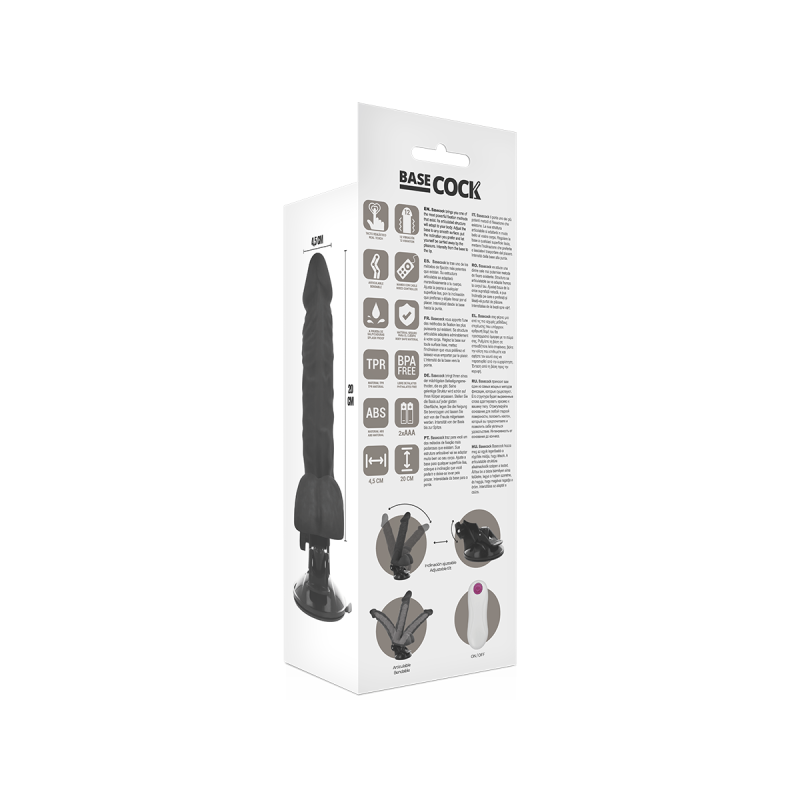 Basecock - Vibrateur Articulable Télécommande Noir 20 Cm - O - 4.5