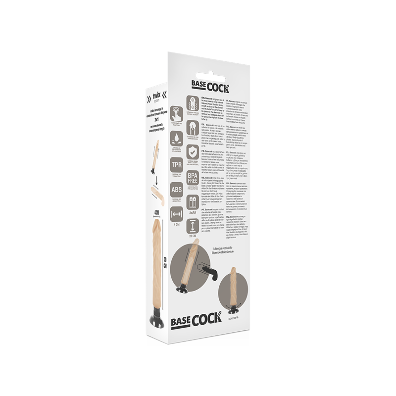 Basecock - Realistischer Vibrator 2 - 1 Natürlich 20 Cm - O - 4 Cm