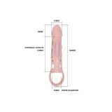 Baile - Funda Extensora Pene Con Vibración Y Strap Natural 13.5 Cm